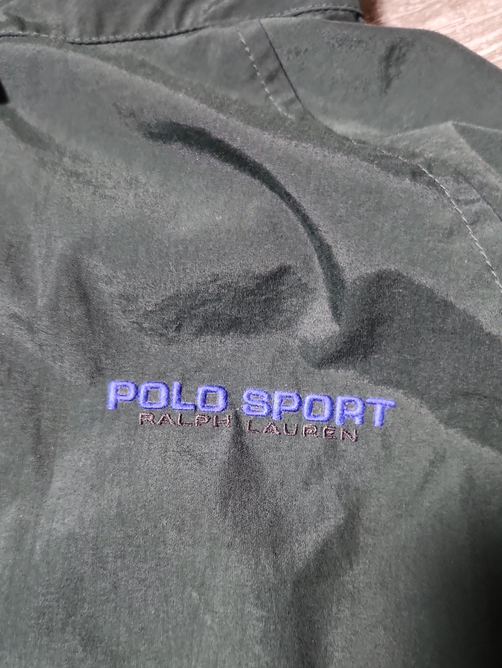 Rare VINTAGE Polo by Ralph Lauren Forest Green Zip-Up Windbreaker Medium - Picture 3 of 10